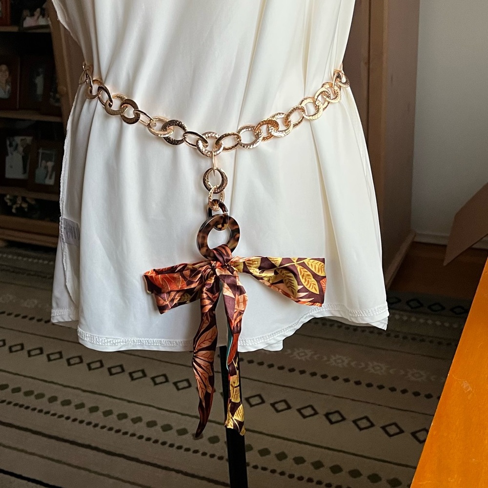 Vintage Versona necklace or belt accessory with scarf - jewelry